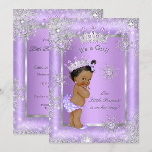 Convite Chuva de Bebê Princesa Étnica Mundo Roxo