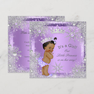 Convite Chuva de Bebê Princesa Lilac Wonderland Étnico