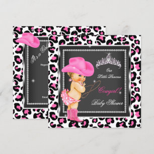 Convite Chuva de Bebê Princesa Menina Cowgirl Loira