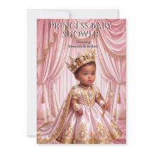 Chuva de Bebê Princesa Real Tiara Rosa Ouro Étnico