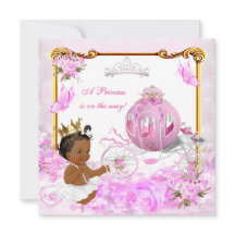Chuva de Bebê Princesa Rosa Dourado Carruagem Étni