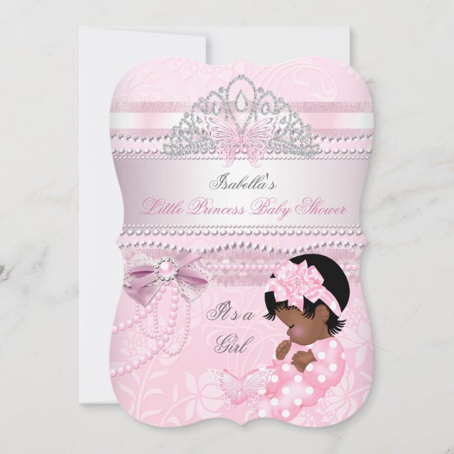 Convite Chuva de Bebê Princesinha Menina Borboleta AA (Frente)