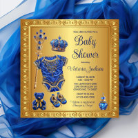 Chuva de Bebê Príncipe Azul Real Dourado