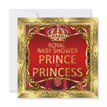 Chuva de Bebê Príncipe ou Princesa Vermelho Dourad