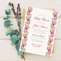 Chuva de Bebê Quadro Floral Pérola Clássica