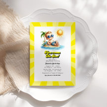 Chuva de Bebê Retro Sunny Beach "Aqui Vem o Filho"