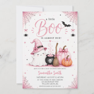 Convite Chuva de Bebê Rosa: O Doce Fantasminha Está Quase