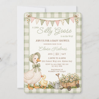 Convite Chuva de Bebê Silly Goose Neutro em Gênero