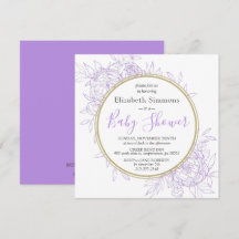 Chuva de Bebê Toalete Floral Peônia Roxo Lavanda