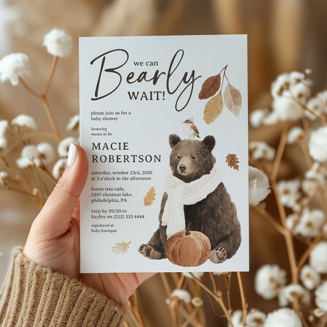 Convite Chuva de Bebê Urso da Floresta (Criador carregado)