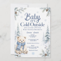 Chuva de Bebê Urso Está Frio Lá Fora Neve Inverno