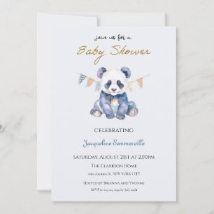 Convite Chuva de Bebê Urso Panda