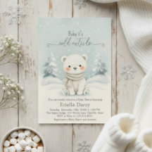 Chuva de Bebê Urso Polar 'Bebê Está Frio Lá Fora'