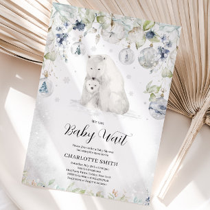 Convite Chuva de Bebê Urso Polar de Inverno