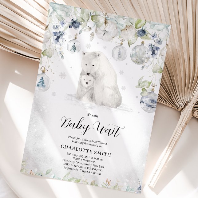 Convite Chuva de Bebê Urso Polar de Inverno (Criador carregado)