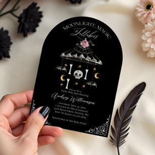 Convite Chuva de Bebê Vintage Gótico Halloween Móvel Assus