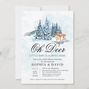 Convite Chuva de Bebê Woodland Hills Oh Deer