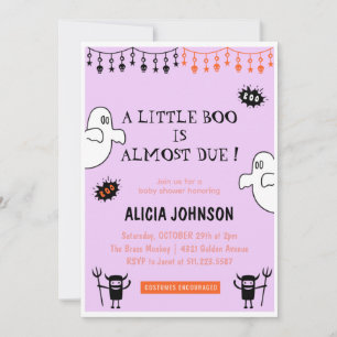 Convite Chuva de bebês de Halloween fantasmas Little boo