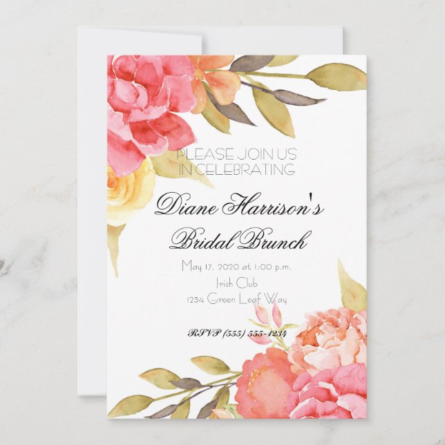 Convite Chuva de Benção de Casamento no Jardim (Frente)