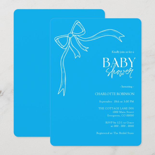 Convite Chuva de Bençãos Baby Shower  (Frente/Verso)