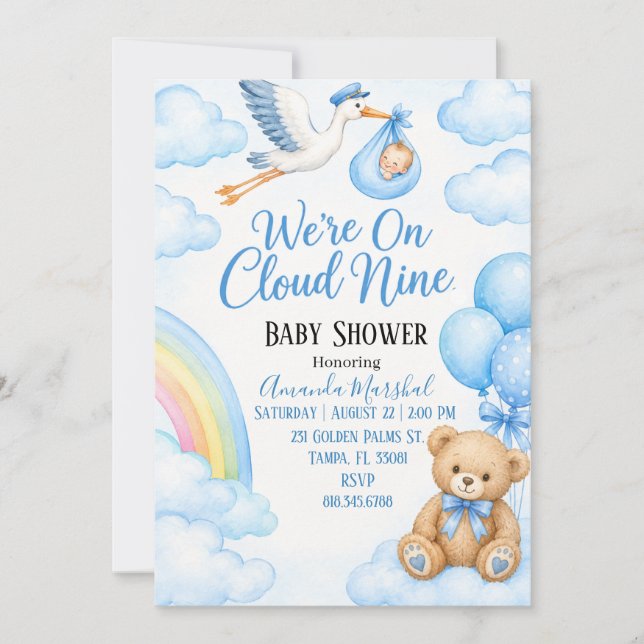 Convite Chuva de Bençãos Baby Shower  (Frente)