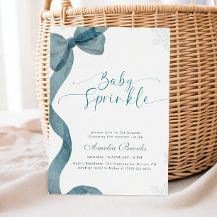 Convite Chuva de Bênçãos Baby Shower Bebê Arco Azul Aquare