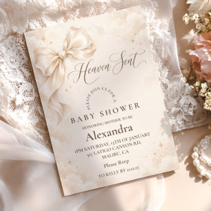 Convite Chuva de Bênçãos Baby Shower Marfim
