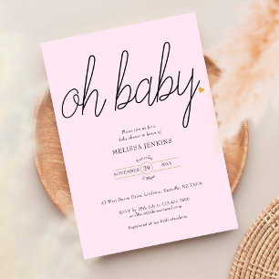Convite Chuva de Bênçãos / Baby Shower Oh Baby Gold Love H