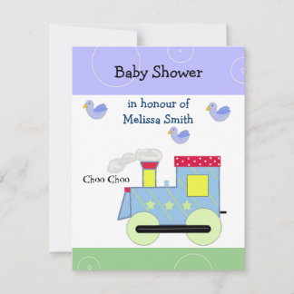 Convite Chuva de Bençãos Baby Shower Trem