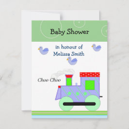 Convite Chuva de Bençãos Baby Shower Trem