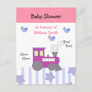 Convite Chuva de Bençãos Baby Shower Trem