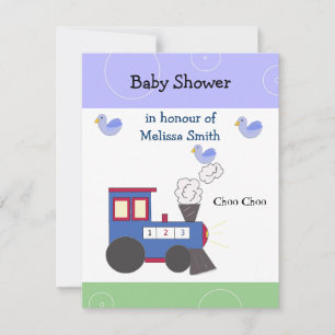 Convite Chuva de Bençãos Baby Shower Trem