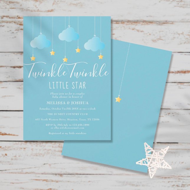 Convite Chuva de Bênçãos / Baby Shower Twinkle Twinkle Lit (Criador carregado)
