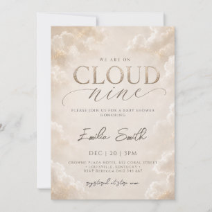 Convite Chuva de Bençãos Bege Neutro Baby Shower