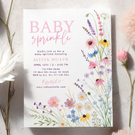 Convite Chuva de Bênçãos de Bebê com Flores Silvestres do 
