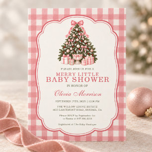 Convite Chuva de Bênçãos Festa de Bebê Árvore de Natal com