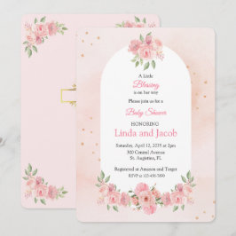 Convite Chuva de Bênçãos Floral Cristã para Chá de Bebê Me