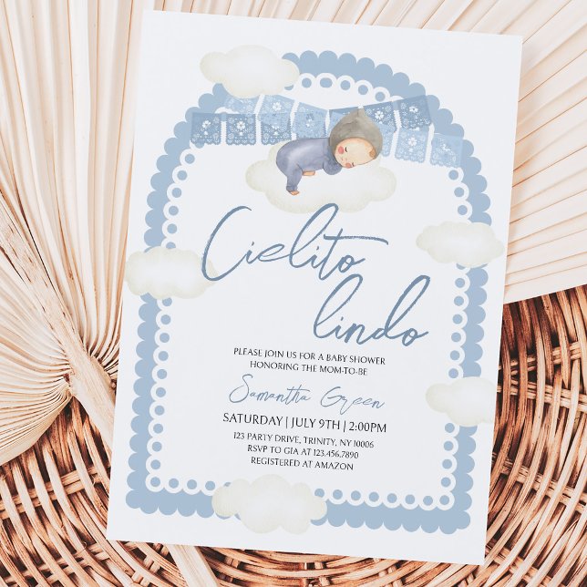 Convite Chuva de Bênçãos Menino Baby Shower (Criador carregado)