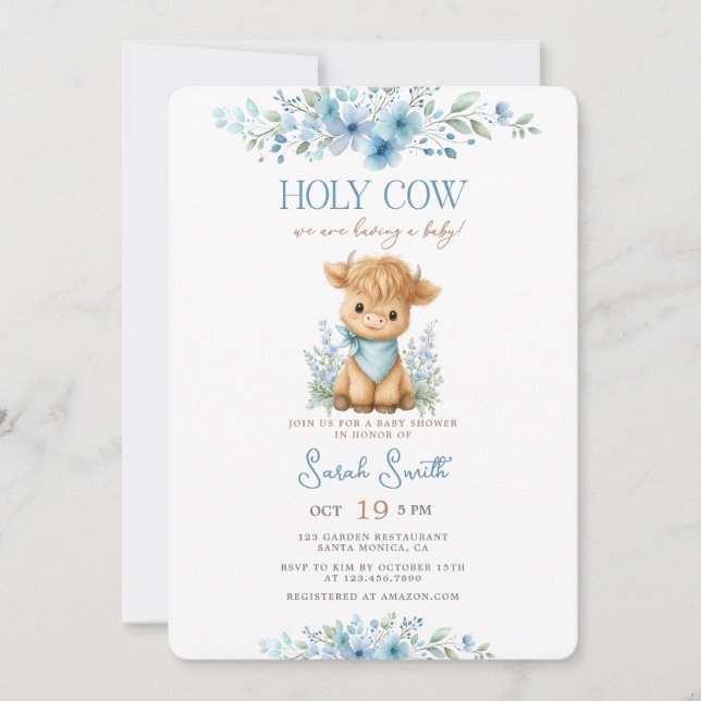 Convite Chuva de Bênçãos para o Bebê Menino (Frente)