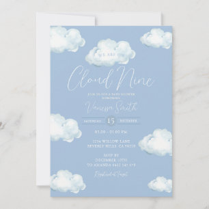Convite Chuva de Bênçãos para o Bebê Nuvem Azul
