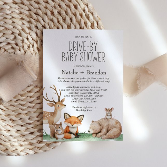 Convite Chuva de Boho Animais da Floresta para Chá de Bebê (Criador carregado)