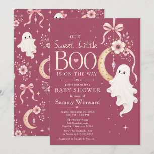 Convite Chuva de Boo Floral Baby Shower