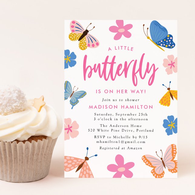 Convite Chuva de Borboletas: Baby Shower (Criador carregado)