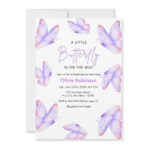 Chuva de Borboletas Baby Shower Rosa Roxo