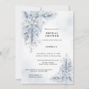Convite Chuva de Branco Inverno Bridal Shower