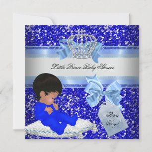 Convite Chuva de Brilho Baby Shower Menino Azul Pequeno Pr