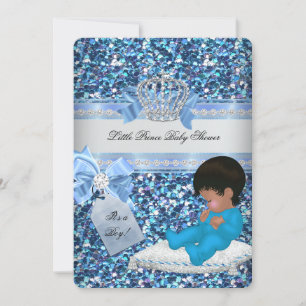 Convite Chuva de Brilho Baby Shower Menino Azul Pequeno Pr