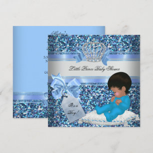 Convite Chuva de Brilho Baby Shower Menino Azul Pequeno Pr
