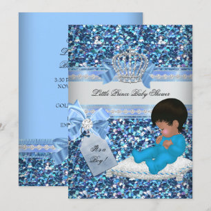Convite Chuva de Brilho Baby Shower Menino Azul Pequeno Pr