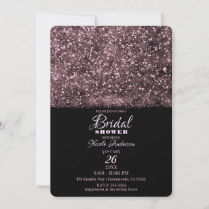 Convite Chuva de Brilho Rosa Brilho Luzes Chá de Noiva